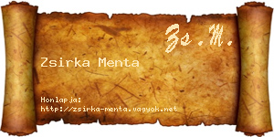 Zsirka Menta névjegykártya